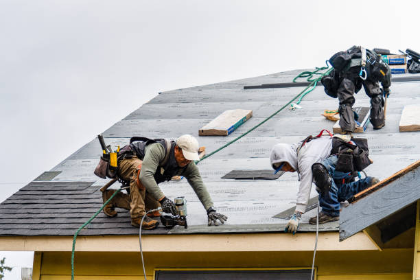 Professional Gutter Installation technician working in Winnie, TX